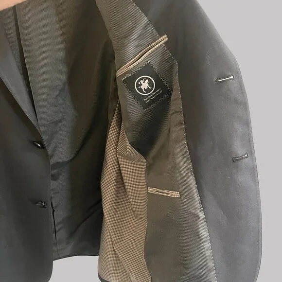 Vintage Hart Schaffner & Marx Dillards Mens Black Wool Blazer Lined‎ Jacket USA - Picture 11 of 11